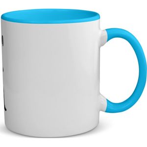 Akyol - hardloop met eigen naam koffiemok - theemok - blauw - Hardlopen - hardloopster - sport - 350 ML inhoud