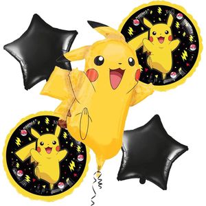 Pokemon – Ballon Boeket – 5-Delig – Helium ballon – Folieballon - Versiering - Kinderfeest.