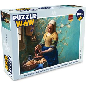 Puzzel Melkmeisje - Amandelbloesem - Van Gogh - Vermeer - Schilderij - Oude meesters - Legpuzzel - Puzzel 1000 stukjes volwassenen