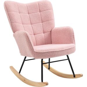 Zenzee Schommelstoel - Schommelstoelen babykamer - Relaxstoel - Fauteuil - Voedingsstoel - Roze