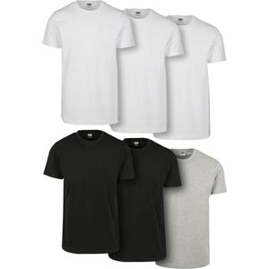 Urban Classics - Basic 6-Pack Heren T-shirt - 4XL - Multicolours