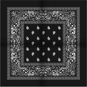 6 Stuks - Paisley Bandana's - Paisley Boeren Zakdoek - Bandana - hoofddoek - zwart