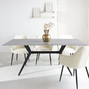 Dimehouse Eettafel Grace Sintered Stone Marmerlook Grijs 170 x 90 x 76 cm - Marmer - Scandinavisch & Basic - Rechthoek