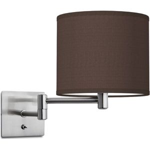 Home Sweet Home wandlamp Bling - wandlamp Swing inclusief lampenkap - lampenkap 20/20/17cm - geschikt voor E27 LED lamp - chocolade