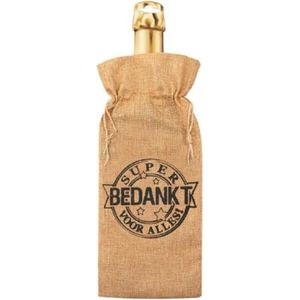 Cadeauverpakking - fles - Bedankt - Jute - 42 cm - Paper Dreams