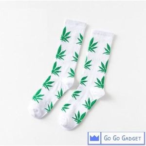 Wiet sokken | 1 paar | wit met groen