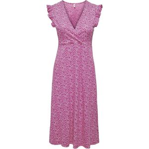 Only Jurk Onlmay Life S/l Wrap Midi Dress Jrs 15257520 Raspberry/rose Dames Maat - L