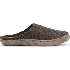 Travelin' Get-Home Dames Slip-On sloffen - Wollen pantoffels - Suede zool - Bruin