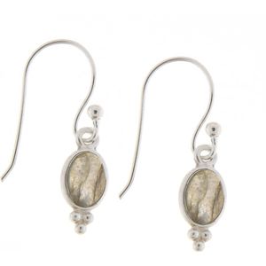 SilverGems Zilveren oorhangers met Labradoriet edelsteen