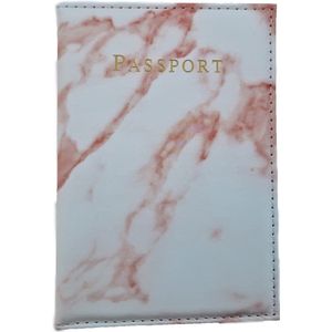Descent | Paspoorthoes | Marmerlook roze - Reisartikelen - beschermhoes - Paspoortmap