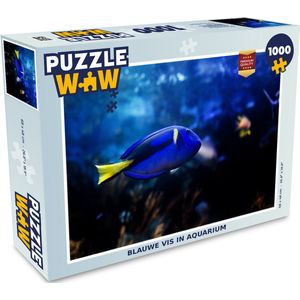 Puzzel Blauwe vis in aquarium - Legpuzzel - Puzzel 1000 stukjes volwassenen