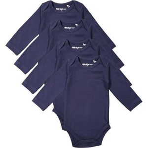 Dirkje Unisex Set(4delig) Rompers Lange Mouw Wit en Blauw - Maat 62/68