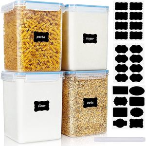 Luchtdichte voedselcontainers set van 4 - 5,2 liter kunststof voor muesli en granen