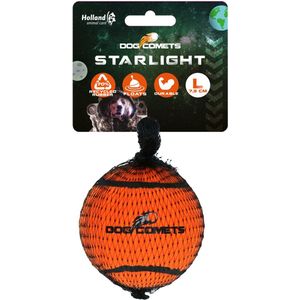 Dog Comets Starlight Tennisbal - Ø 7,5 cm - Hondenbal - Drijvend Hondenspeelgoed - Stuiterend Hondenspeeltje - Oranje - 1 stuk