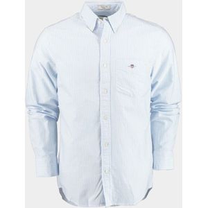 Gant - Casual Overhemd Oxford Streep Lichtblauw - Heren - Maat XL - Regular-fit
