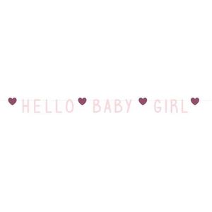 Jep-Party 'Hello Baby Girl' Roze 100 cm Letter Slinger 437906