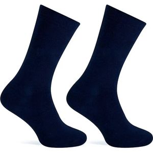 Teckel 2-paar Badstof sokken dames - Geheel badstof - 46 - Blauw