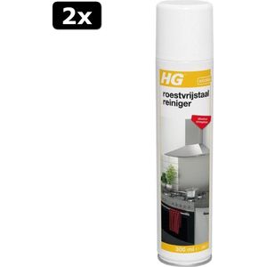 2x HG roestvrijstaal reiniger - 300ml - onzichtbare beschermlaag - reinigt snel en streeploos