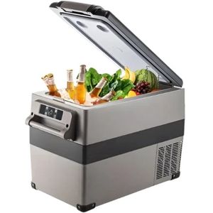 Mini koelkast - koelkast voor drankjes - Draagbare compressor koeler - Koelbox voor kamperen - Mini auto koelkast - 45L - 12/24V DC - 110-240V - Grijs