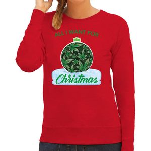 Wiet Kerstbal sweater / kersttrui All i want for Christmas rood voor dames - Kerstkleding / Christmas outfit XL