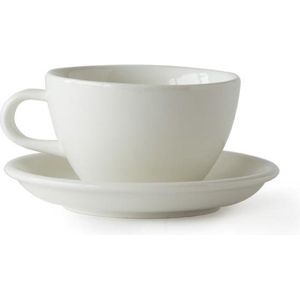 ACME Cappuccino Large Kop en schotel -  280ml -  Milk (wit) -  porselein servies - Latte Macchiato