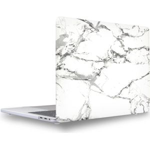 Laptophoes - Geschikt voor MacBook Pro 13 inch Hoes Case - A2251, A2289 (2020) - Marmer Wit Grijs