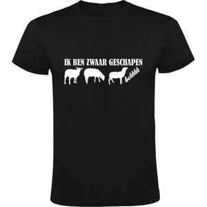 Ik ben zwaar geschapen Heren t-shirt | Schaap | dier | dierendag | gewicht | grappig | cadeau | Zwart