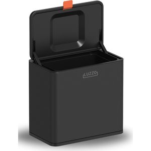 Luzzo® Loft Groente Afvalbak Zwart - Aanrecht Afvalbakje 5 liter - Uitneembare Binnenbak - Neerzetten/Ophangen - Zwart