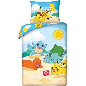 Pokémon Dekbedovertrek Beach Day - Eenpersoons - 140 x 200 cm - Katoen