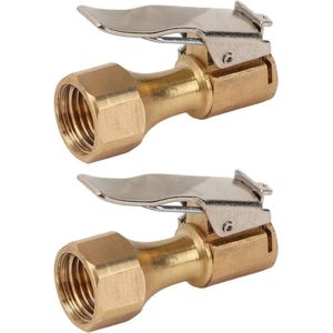 2 Stks Air Chuck Met Clip Ventiel Adapter Voor Bandenpomp - Universeel Mondstuk Connector Op Messing Intern Draad - Bandenpomp Mondstuk Converter Tool Inflators