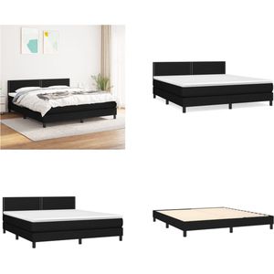 vidaXL Boxspring met matras stof zwart 160x200 cm - Boxspring - Boxsprings - Bed - Slaapmeubel