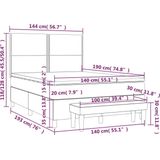 vidaXL - Boxspring - met - matras - kunstleer - cappuccinokleurig - 140x190 - cm