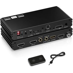 8K HDMI 2.1 Switch 4x1 8K60Hz 4K120Hz 48Gbps,HDMI Switcher 4 in 1 Out,4 Port HDMI Selector,IR Remote,3D,VRR,ARC,CEC,HDR 10,Dolby Atmos,HDCP 2.3,for QLED TV,PS5,Xbox,Fire Stick,Roku,BluRay, Projector