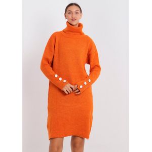 SOCKSTON - Coltrui Dames- Koningsdag Trui met Turtleneck - Oranje -Maat One Size
