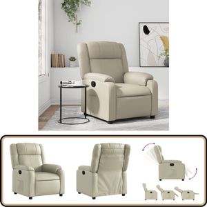 vidaXL Fauteuil - Verstelbaar Kunstleer Crème Verstelbare Fauteuil - Lounge Stoel - Fauteuils - Relaxfauteuil - Lederlook
