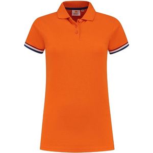 Oranje Dames Polo met Rood / Wit / Blauw vlag - Maat M - EK WK Sport Koningsdag Koning F1 Formule 1