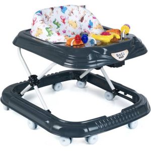 Bogi baby walker - Luxe loopstoel - Verstelbaar in 3 standen - Zitje extra hoog extra veilig - Met 3 speelfuncties - 10 wielen - Zwart