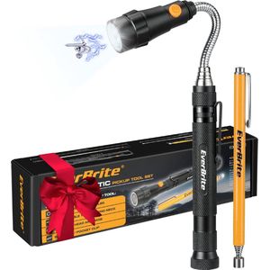 EverBrite Magneetlifter Zaklampen - Set van 2 LED-lampen met Flexibele Klauwgrijpers en Sterke Magneetstaaf - Perfecte Cadeaus voor Mannen