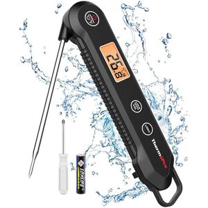 Snel afleesbare Vleesthermometer met Opvouwbare Sonde, IPX6 Waterdicht, Hoge Nauwkeurigheid en Kookfunctie voor Keuken en BBQ