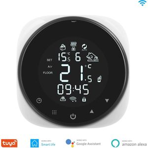 TechU™ Slimme Thermostaat Cozy – Wit – Alleen voor CV-ketel – App & Wifi – Alexa Amazon, Google Assistant, Smart Life & Tuya – Kinderslot