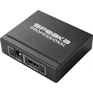 SpeaKa Professional 2 poorten HDMI-splitter 3D-weergave mogelijk 1920 x 1080 Pixel Zwart