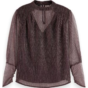 Scotch & Soda LUREX HIGH NECK TOP Dames Blouse - Maat 42