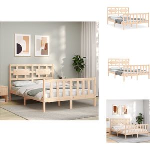 vidaXL Houten Bedframe - Massief grenenhout - 195.5 x 125.5 x 100 cm - 120 x 190 cm - Montage vereist - Bed