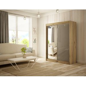 Velis schuifkast Kraft eiken goud + grijze lacobel 200 Arton