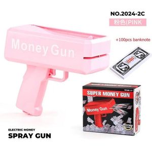 Geld - Geld pistool - Roze - Money gun - Party prop - Geld schieter - Moneygun - Inclusief 200 geld biljetten - Cash geld