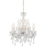 QAZQA Marie Theresa - Klassieke Kroonluchter - 12 lichts - Ø 480 mm - Chroom - Woonkamer Slaapkamer Keuken