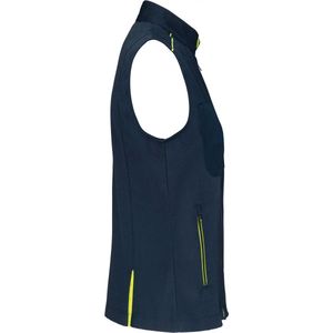 Bodywarmer Dames L WK. Designed To Work Mouwloos Navy / Fluorescent Yellow 65% Polyester, 35% Katoen