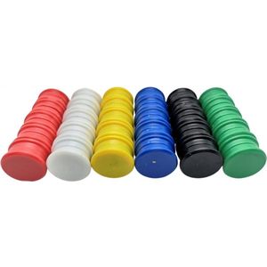 60 stuks sterke ronde whiteboard magneten set, deze memo magneetjes zijn gekleurd in zes opvallende kleuren rood, wit, blauw, groen, geel en zwart