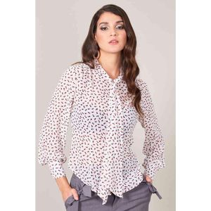 Voodoo Vixen - Hope Inseparable Love Hearts Blouse - XS - Wit