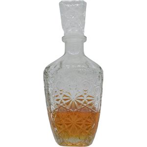 Whiskey karaf - Decanteerkaraf - Drank karaf - Drankenkaraf - Glazen whiskey karaf - Klassiek Whiskey Karaf - Glazen whiskey karaf - Gegrafeerd glas - Luxe Karaf - Hoogwaardig whiskey karaf - 700 ml Whiskey karaf